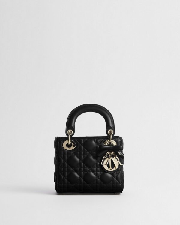 Mini Lady Dior Bag with Chain Black Cannage Lambskin